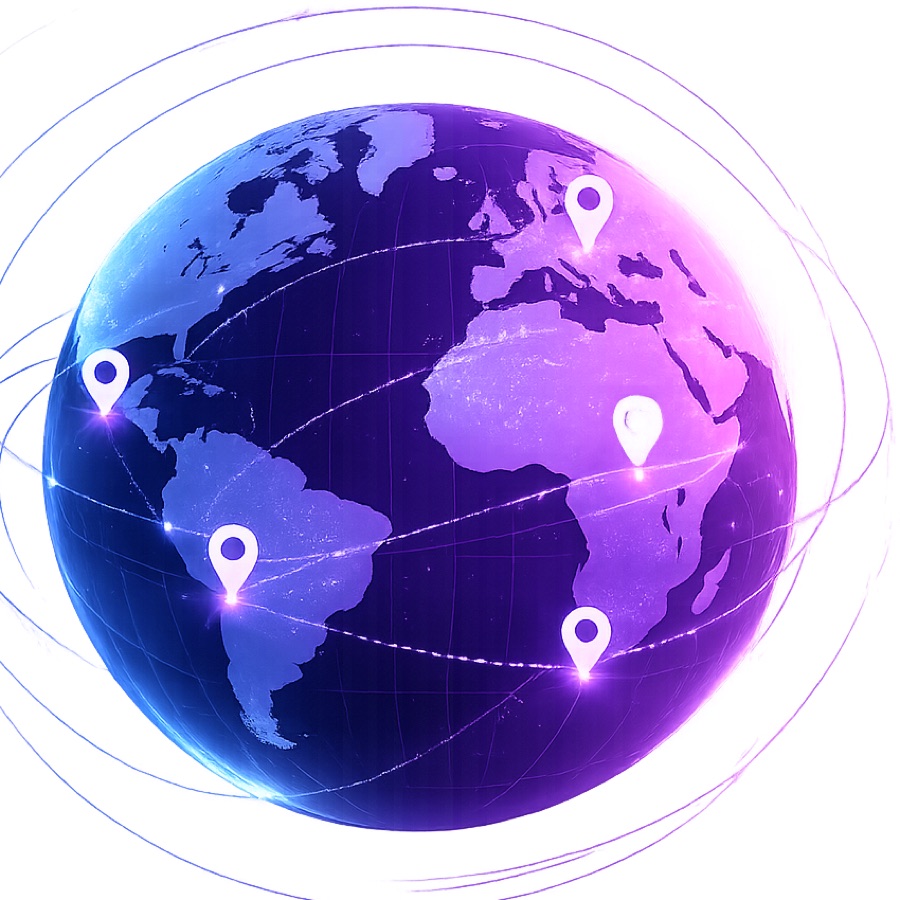 Global virtual number coverage map